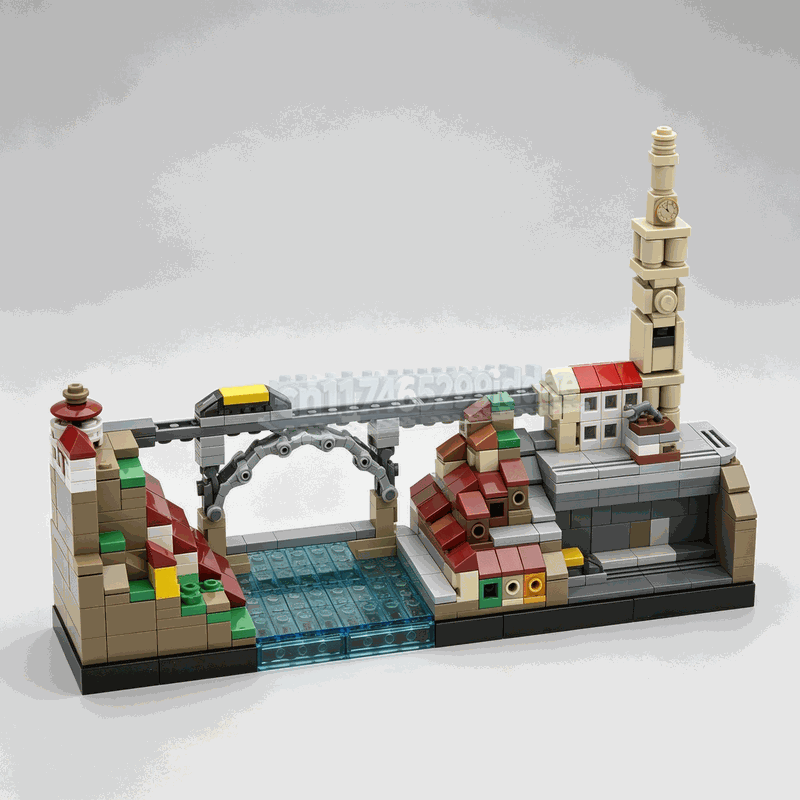 Lego Set Creator - 521-delige Porto City Skyline bouwstenen, architectuurmodel