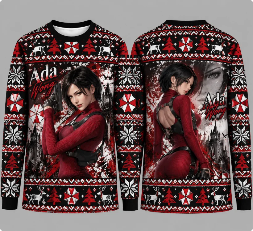 Party Games For Christmas - Resident Evil Game Character Lelijke Kersttrui